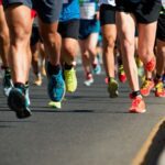 Atletas durante prova de corrida