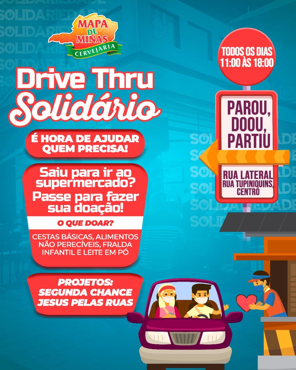 Drive Thru Solidário arrecada alimentos e produtos de higiene pessoal em Montes Claros WebTerra