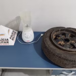 Pneu e liquidificador recuperados pela PM
